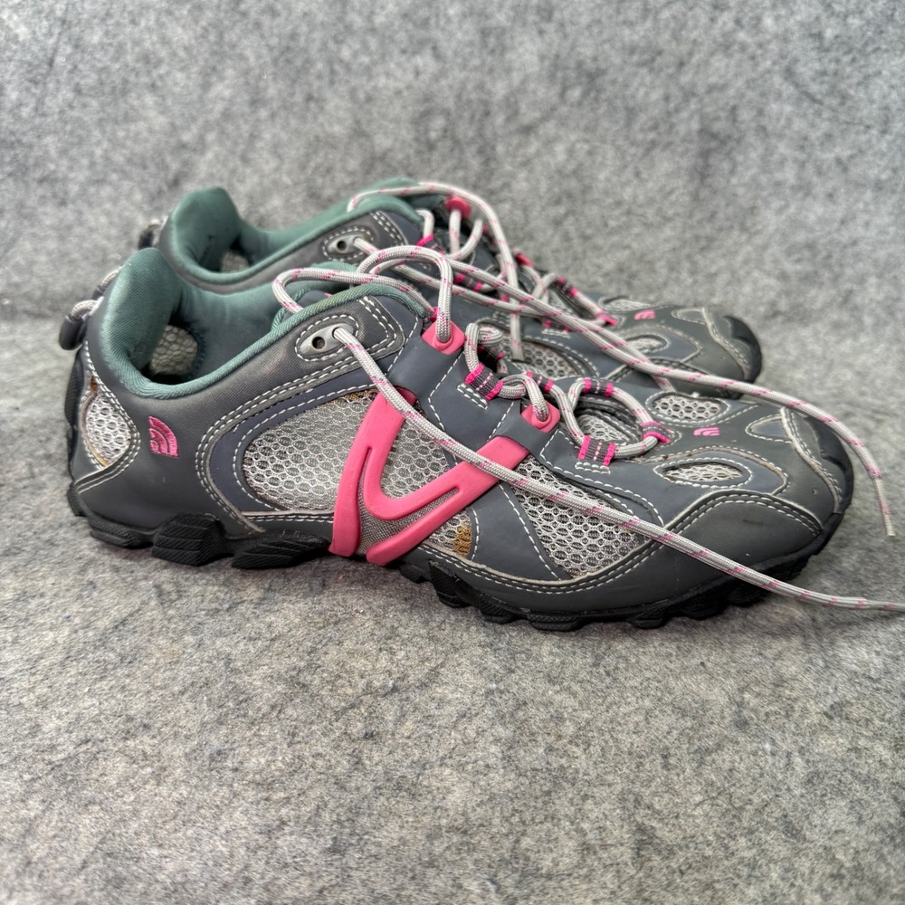 The North Face AX4L Womens 9 Grey Pink Trail Running Hiking Shoes HydroTrak - Picture 1 of 9